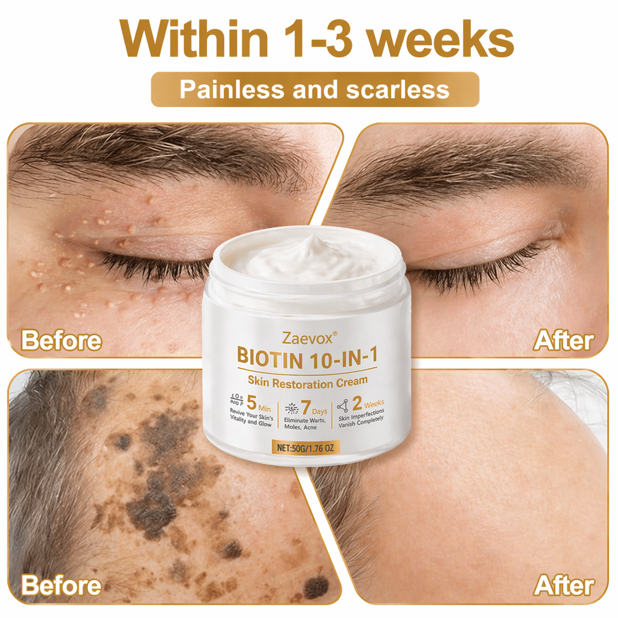 Made and Shipped from USA ✨Zaevox® Biotin 10-in-1 Skin Restoration Cream 🍀