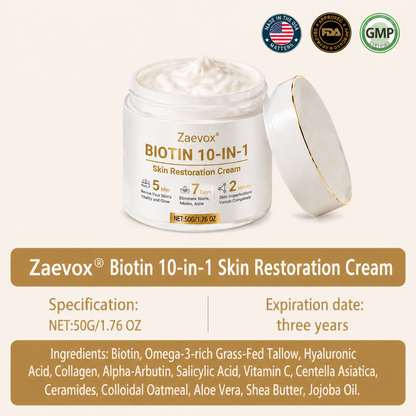 Made and Shipped from USA ✨Zaevox® Biotin 10-in-1 Skin Restoration Cream 🍀