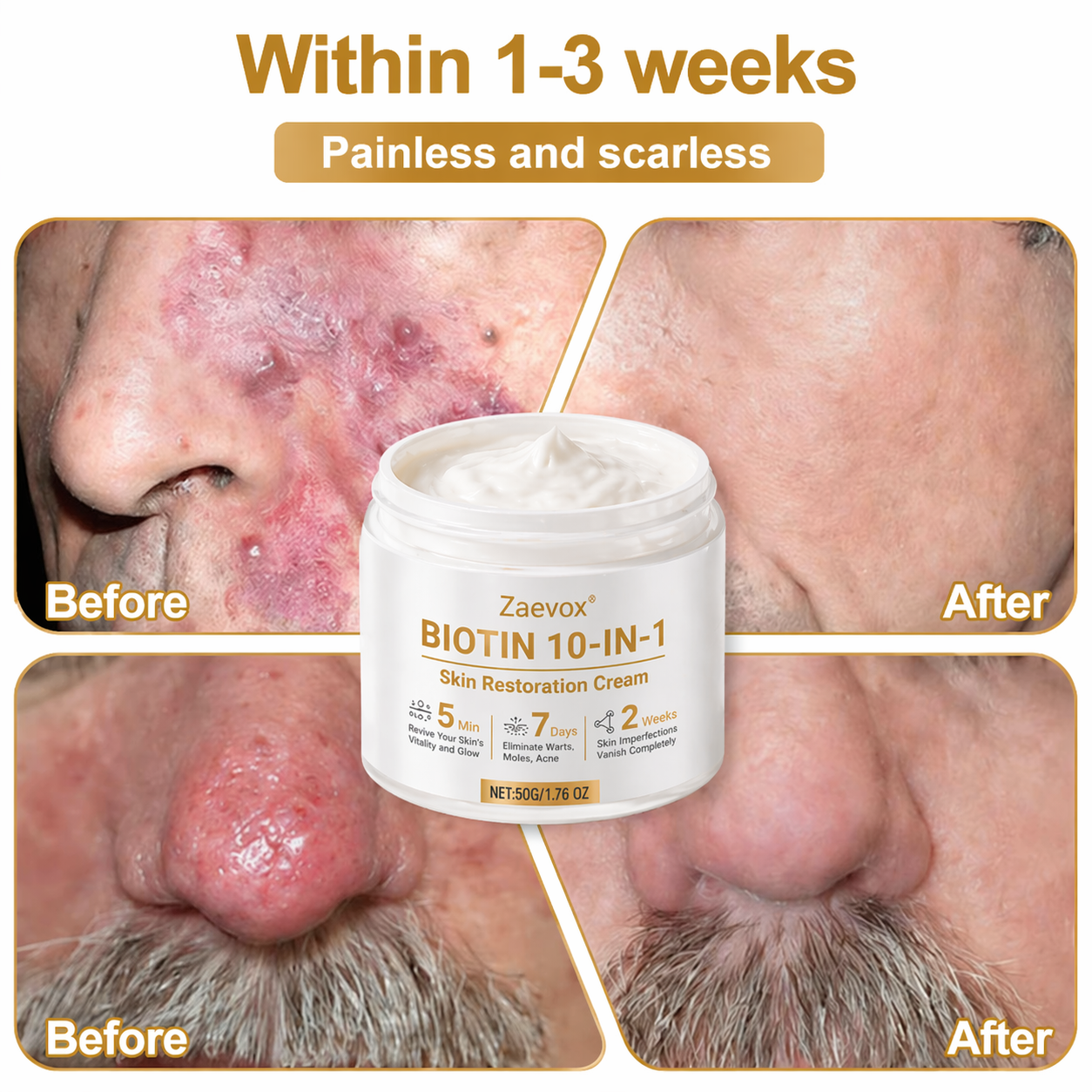 Made and Shipped from USA ✨Zaevox® Biotin 10-in-1 Skin Restoration Cream 🍀