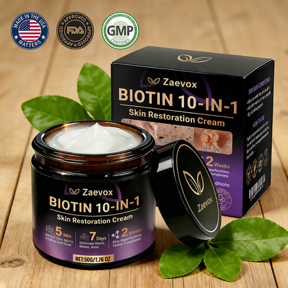 Made and Shipped from USA✨Zaevox® Biotin 10-in-1 Skin Restoration Cream🍀